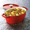 Pyrex Gusseisen-Bräter oval 5,8L Rot 33x25cm