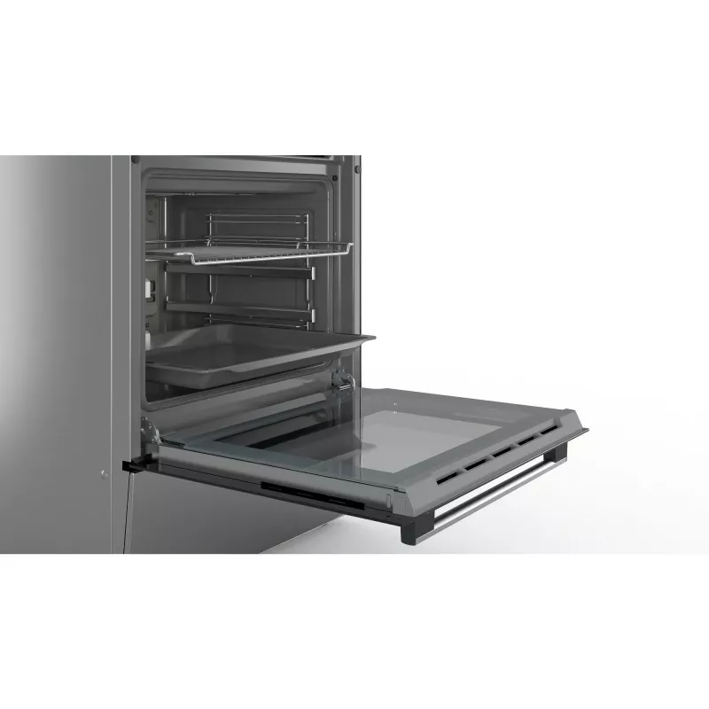 Bosch HKR39C250 Serie 4 freistehender Elektroherd mit Cerankochfeld, Edelstahl