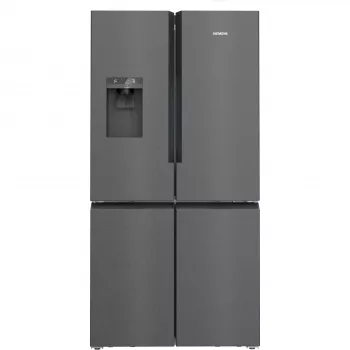 Siemens KF96DPXEA iQ700 French Door Side-by-Side Kühl-Gefrierkombination mit Wasser- und Eisspender, 183 cm, Energieeffizienzklasse E, Edelstahl