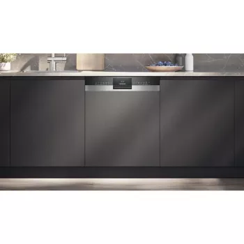 Siemens SX53ES22CE iQ300 teilintegrierter Geschirrspüler, 60 cm, 13 Maßgedecke, Energieeffizienzklasse E, Home Connect, AquaStop, InfoLight, Edelstahl