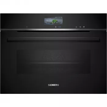 Siemens CS736G1B1 iQ700 Einbau-Kompaktbackofen mit Dampffunktion, 47 L, TFT-Touchdisplay, Home Connect, Schwarz