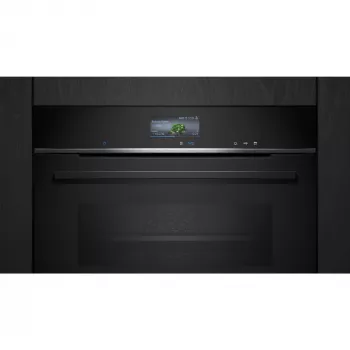 Siemens CS736G1B1 iQ700 Einbau-Kompaktbackofen mit Dampffunktion, 47 L, TFT-Touchdisplay, Home Connect, Schwarz