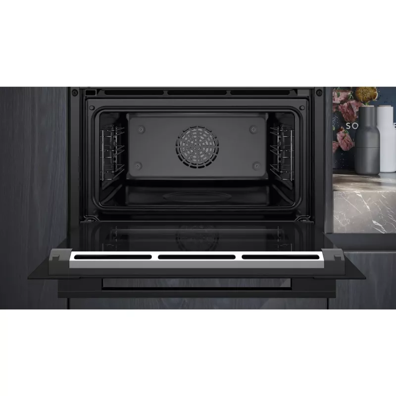 Siemens CS736G1B1 iQ700 Einbau-Kompaktbackofen mit Dampffunktion, 47 L, TFT-Touchdisplay, Home Connect, Schwarz