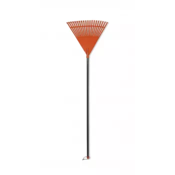 HORTUS Laubharke mit Aluminiumstiel, orangefarbenem 45 cm Fächerkopf, 20 Zinken