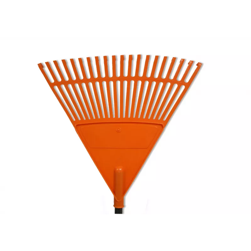 HORTUS Laubharke mit Aluminiumstiel, orangefarbenem 45 cm Fächerkopf, 20 Zinken
