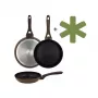 NEWILL Natura 24 cm Induktions-Bratpfanne mit Schutzrand, Braun