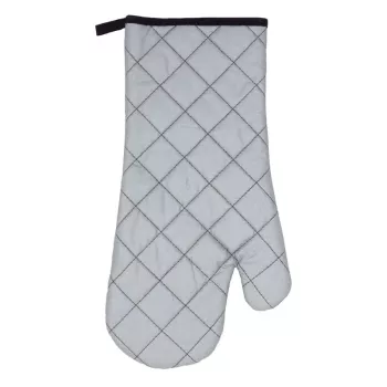 ASI COLLECTION Hitzebeständiger Grillhandschuh 18x38cm Silber mit schwarzen Nähten