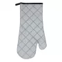 ASI COLLECTION Hitzebeständiger Grillhandschuh 18x38cm Silber mit schwarzen Nähten