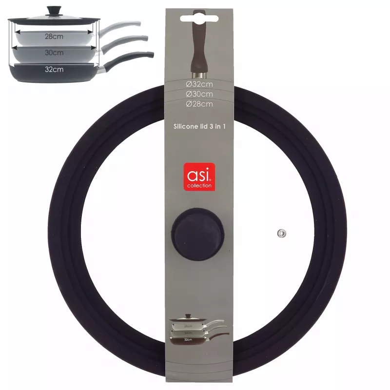 ASI COLLECTION Universaldeckel mit Silikonrand 3-in-1 Ø28/30/32cm