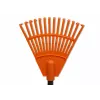 HORTUS Kleiner Handrechen mit Griff, Orange, 20 cm Kopf, 14 Zinken