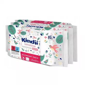 Kindii Sensitive Baby Feuchttücher Set 3x60 Stück