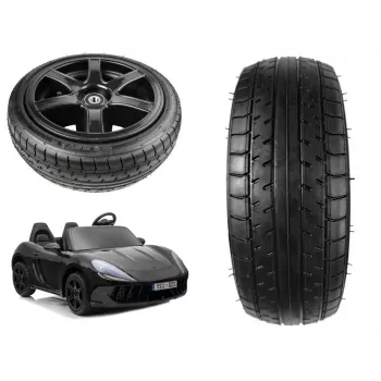 LEAN CARS Vorderrad für Perfecta YSA021A Ride-On Auto, 250 mm, Schwarz