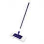 YORK Smart Flat Mop Brush 45x15 cm mit Teleskopstiel 74-130 cm, Mikrofaser, Grau/Blau
