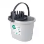 ECO EGO ovaler Eimer mit rundem Druckknopf, 10L, Silber/Grau