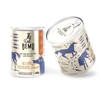 BEMO Pferd Monoprotein Nassfutter für Hunde – 400g Dose
