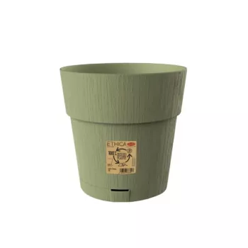 STEFANPLAST Ethica Blumentopf mit Untersetzer, Ø25 cm, Höhe 25 cm, Grün
