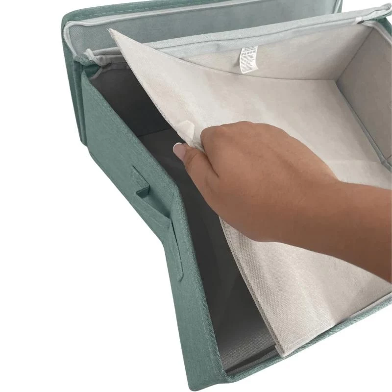 ORDINETT Rechteckige Aufbewahrungsbox mit Reißverschluss 42x32x14 cm Minze
