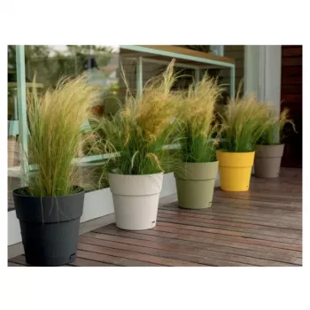 STEFANPLAST Ethica Blumentopf mit Untersetzer Ø40x39cm Grau