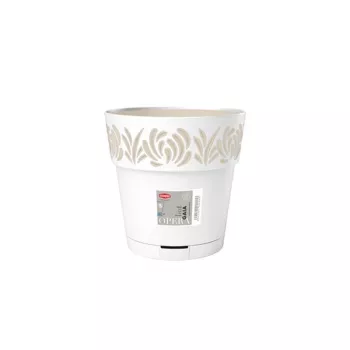 STEFANPLAST Gaia Blumentopf mit Untersetzer Ø20x19cm Weiß