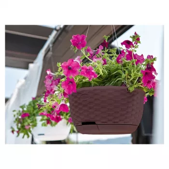 STEFANPLAST Hängeblumentopf Natural Ø30x14,5cm Dunkelbraun