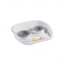 STEFANPLAST Dinner Haustier-Futternapf-Set, 2 Näpfe (0,25 L + 0,35 L), Grau, 46 x 35 x 11 cm