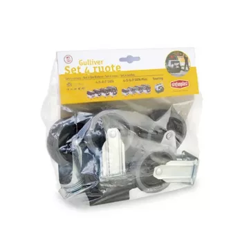 STEFANPLAST Räderset 4 Stk. für Transportbox Gulliver 4-5-6-7 Schwarz