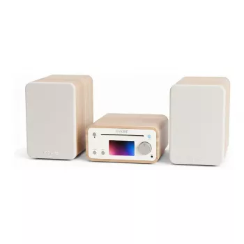 Pure Classic Stereo Mini-Hi-Fi-System DAB+/FM, Bluetooth, CD, USB Weiß/Eiche