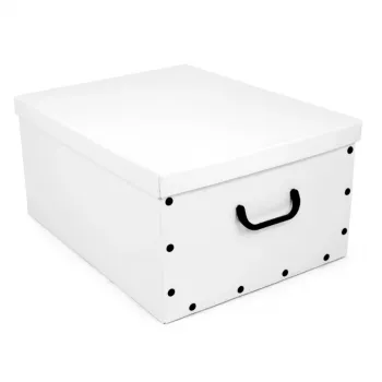 ORDINETT Kartonbox 49x39x25cm Große Box Einfarbig Sortiert Weiß/Schwarz/Marineblau/Hellgrau