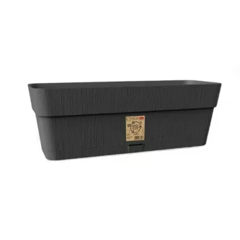 STEFANPLAST Ethica Blumenkasten mit Untersetzer 50x18x17 cm Grau