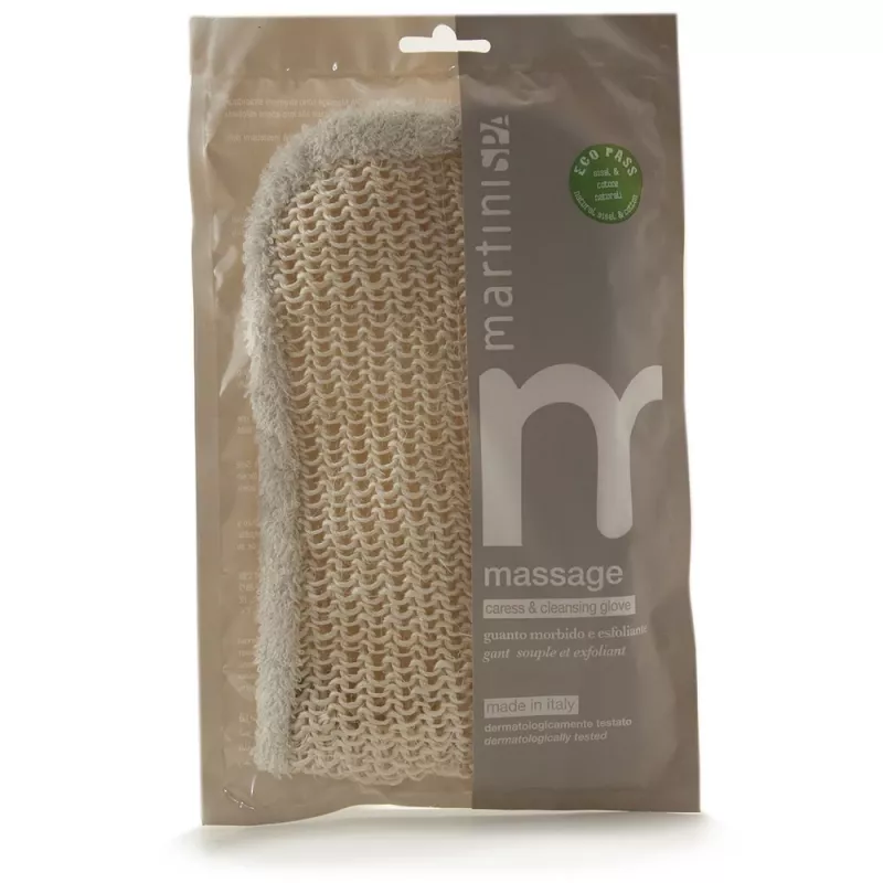 Martini Spa Sisal- und Baumwoll-Peeling-Handschuh Natur