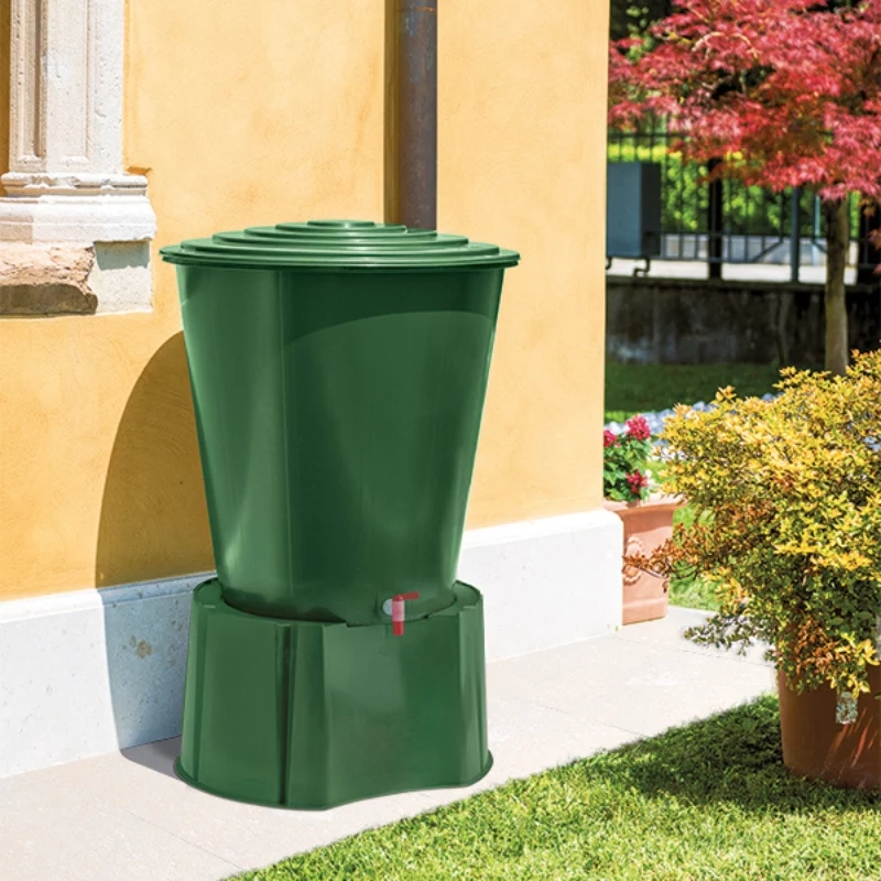 STEFANPLAST Regenwassertonne 210L mit Deckel und Hahn Ø76,5x84cm Grün