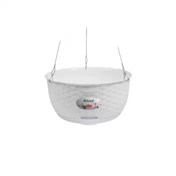 STEFANPLAST Hängeblumentopf Natural Ø30x14,5cm Weiß