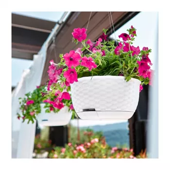STEFANPLAST Hängeblumentopf Natural Ø30x14,5cm Weiß