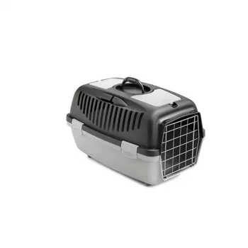 STEFANPLAST Transportbox Gulliver 2 mit Metalltür 55x36x35 cm Dunkelgrau/Hellgrau