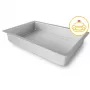 GUARDINI Professional rechteckige Backform mit herausnehmbarem Boden 18x28x5 cm, Kohlenstoffstahl, Antihaft, Anthrazitgrau
