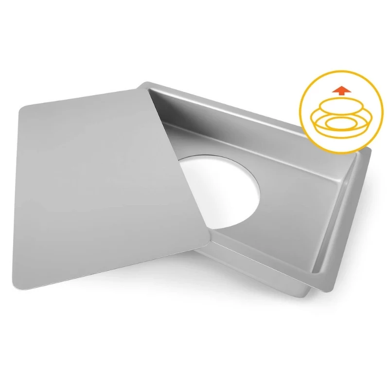 GUARDINI Professional rechteckige Backform mit herausnehmbarem Boden 18x28x5 cm, Kohlenstoffstahl, Antihaft, Anthrazitgrau