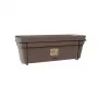 STEFANPLAST Balkonset mit automatischem Bewässerungssystem und Metallhalterung 50x18x17cm Braun