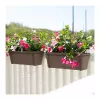 STEFANPLAST Balkonset mit automatischem Bewässerungssystem und Metallhalterung 50x18x17cm Braun