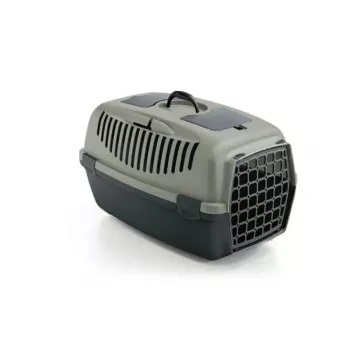 STEFANPLAST Gulliver 3 Transportbox für Haustiere mit Kunststofftür 61x40x38 cm Grau/Grün