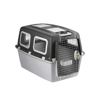 STEFANPLAST Gulliver 6 Plus Transportbox für große Hunde 92x64x66 cm Dunkelgrau/Hellgrau