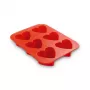 GUARDINI Hearts 6-Kavitäten Silikon-Backform, rechteckig, weiß