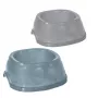 STEFANPLAST Break 4 Futtertrog für Haustiere, 2L, 28x28x10 cm, rutschfest, sortiert grau/blau