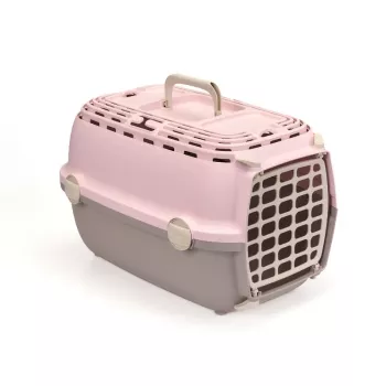 STEFANPLAST Transportbox Horizon 1 mit Kunststofftür 48x32x30cm Rosa/Grau