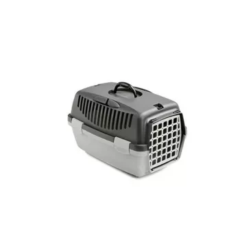 STEFANPLAST Transportbox Gulliver 1 mit Kunststofftür 48x32x31cm Dunkelgrau/Hellgrau