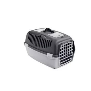 STEFANPLAST Transportbox Gulliver 2 mit Kunststofftür 55x36x35cm Dunkelgrau/Hellgrau