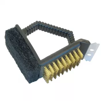 ASI COLLECTION Grillbürste 10cm Edelstahl 3-seitige T-Bürste mit ergonomischem Griff