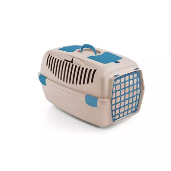 STEFANPLAST Gulliver 3 Transportbox für Haustiere 61x40x38 cm Weißer Travertin mit Kunststofftür