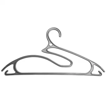 ORDINETT Kleiderbügel 5 Stück Kunststoff 5-in-1 Kollektion 42 cm Silber