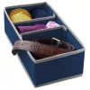 ORDINETT Box mit Fächern M 30,5x15,5x10 cm Blau | 12 Fächer | Transparenter Deckel