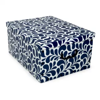 ORDINETT Pappkarton 49x39x25cm Big Box Goccia sortiert, Blau/Hellgrau/Burgunderrot